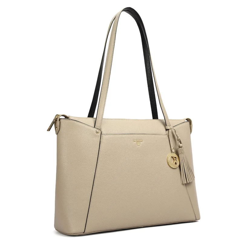 Da Milano Medium Franzy Leather Tote - Chalk